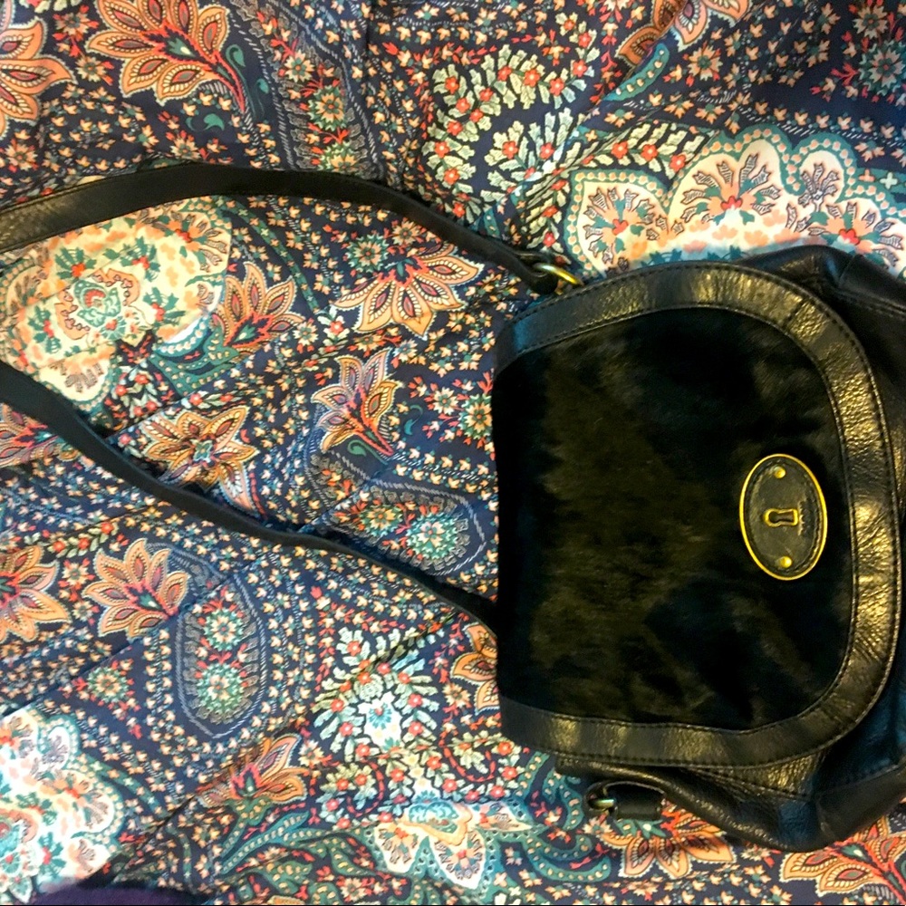 Authentic Fossil vintage Carson saddle bag purse